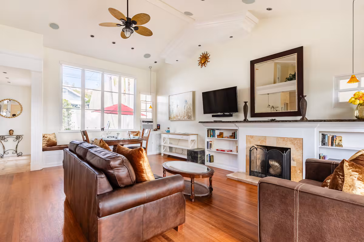 The living room at the Laguna Beach main house